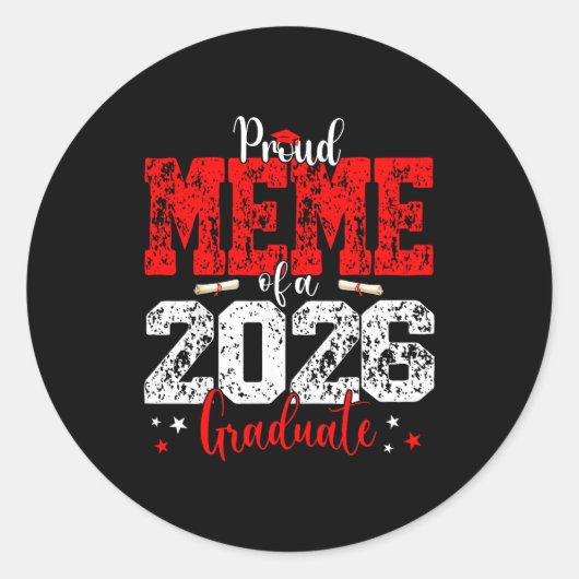 Sticker Rond Mème Senior Fier Classe de Mème (Devant)