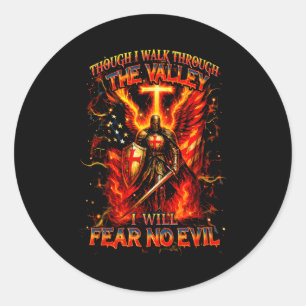 Sticker Rond Même si je marche dans la vallée, je ne craindrai 