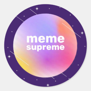 Sticker Rond Meme Supreme Vaporwave