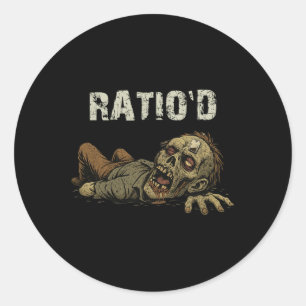 Sticker Rond Meme Teag Ratio Drôle Zombie Npj Ratioé Joueur H