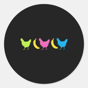 Sticker Rond Mème tendance Chicken Nana
