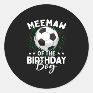 Sticker Rond Mémée du garçon d'anniversaire Joueur de football