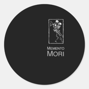 Sticker Rond Memento Mori Citation de stoïcisme Epictetus Cadea