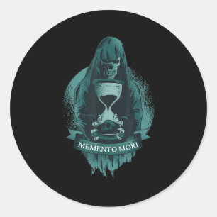 Sticker Rond Memento Mori Stoic La philosophie du stoïcisme lat