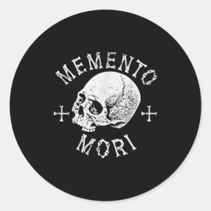 Sticker Rond Memento Mori Stoic Se Souvient De La Mort Os Du Cr