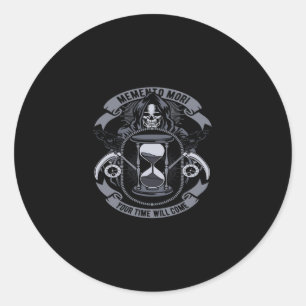Sticker Rond memento mori your time will come