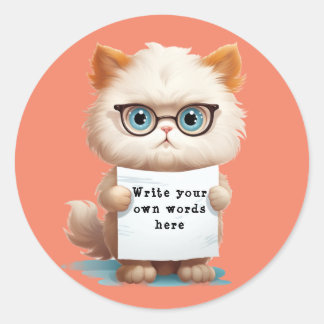 Sticker Rond Memo cat