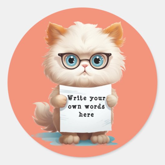 Sticker Rond Memo cat (Devant)