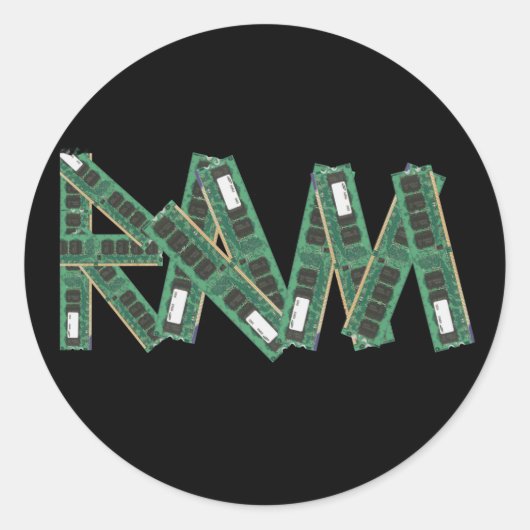 Sticker Rond Mémoire d'accès aléatoire (Devant)