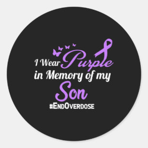Sticker Rond Mémoire de sensibilisation à l'overdose