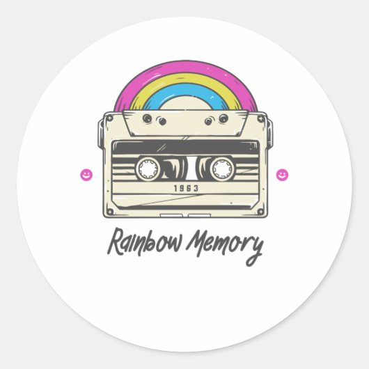 Sticker Rond Mémoire Rainbow (Devant)