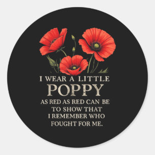 Sticker Rond Memorial Day 2025 Usa Memorial Veterans Day Red Po