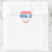Sticker Rond Memorial Day Drapeau américain Bleu blanc rouge (Sac)