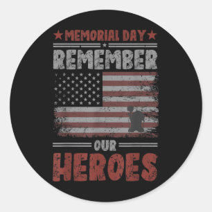 Sticker Rond Memorial Day Souvenez-vous de nos héros American U