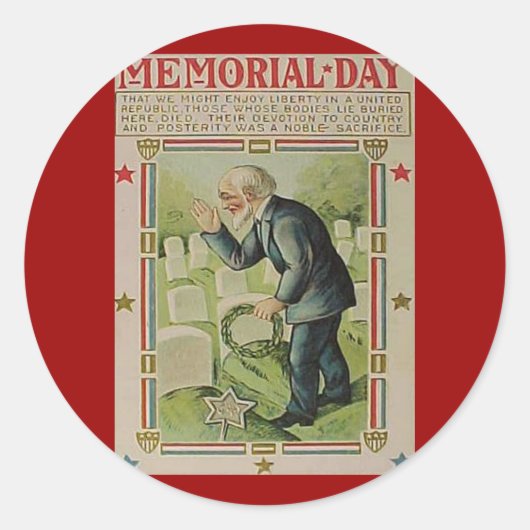 Sticker Rond Memorial Day The Fallen (Devant)