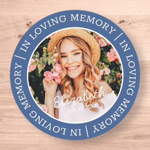 Sticker Rond Mémorial en mémoire d'amour Photo personnalisée mo