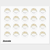 Sticker Rond Mémorial funéraire Rose Blanche (Feuille)