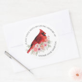 Sticker Rond Mémorial Graines de fleurs Aquarelle Cardinal Favo (Enveloppe)
