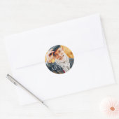 Sticker Rond Memorial Love Simple Photo moderne (Enveloppe)