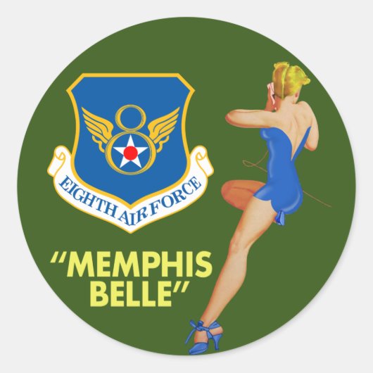 Sticker Rond " Memphis Belle " 8e Force aérienne (Devant)