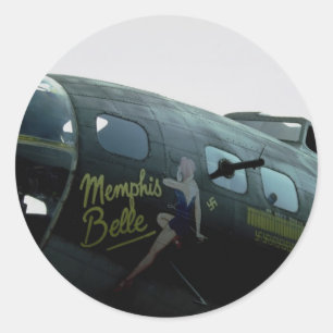 Sticker Rond Memphis Belle, nez art