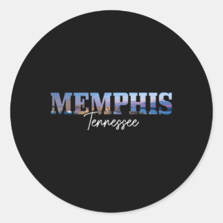 Sticker Rond Memphis Skyline Tennessee