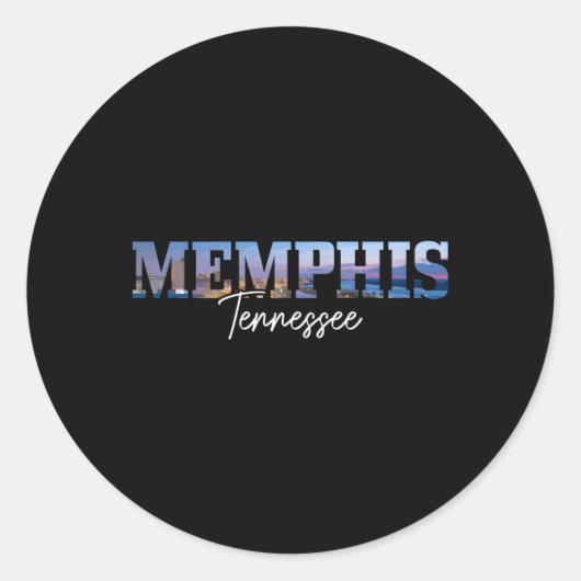 Sticker Rond Memphis Skyline Tennessee (Devant)