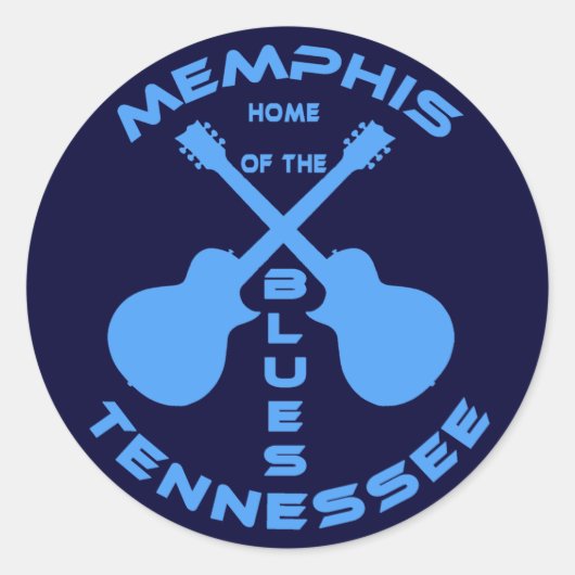 Sticker Rond Memphis, Tennessee Accueil du blues (Devant)