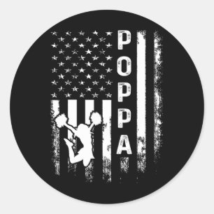 Sticker Rond Menagère de pom-pom girls Drapeau américain Noël v