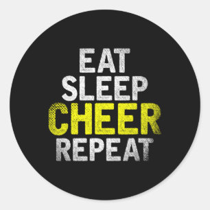 Sticker Rond Menant au Cheerleading Manger Dormir Cheerleader R