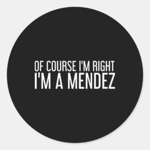 Sticker Rond Mendez Don Funny Nom de famille Arbre de famille A