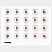 Sticker Rond Mendier Kitty avec les coeurs (Feuille)