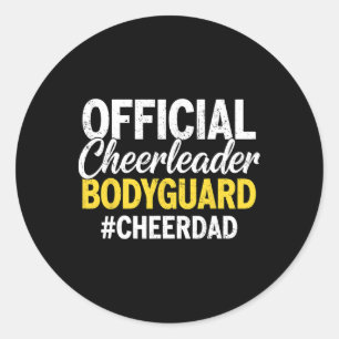 Sticker Rond Meneur de jeu officiel de pom-pom girl Hashtag Che