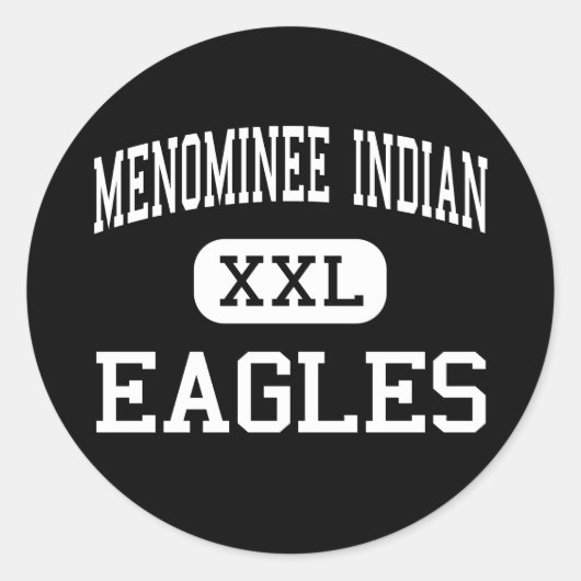 Sticker Rond Menominee Indien - Aigles - Haut - Keshena (Devant)