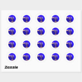 Sticker Rond Menorah en bleu (Feuille)