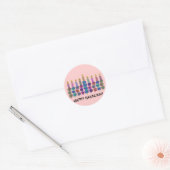 Sticker Rond Menorah Fleur Hannukah (Enveloppe)