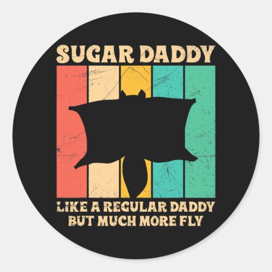 Sticker Rond Mens Australian Sugar Glider Funny Pun pour (Devant)