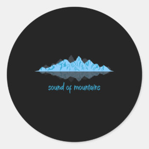 Sticker Rond Mens Bergsteiger Sports d'hiver Snowboard Mounta