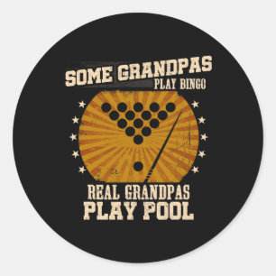 Sticker Rond Mens Billiards Grand-Père Chemise - Real Grandpas 