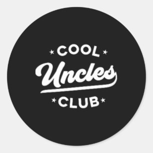 Sticker Rond Mens Cool Uncles Club Rétro Meilleur Oncle Jamais 