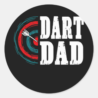 Sticker Rond Mens Dart Dad Darts Player Father Dartboard