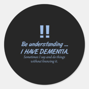 Sticker Rond Mens Démence Alzheimer Guerrier Patients Cerveau D