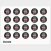 Sticker Rond Mens Funny Bbq Grilling Pulled Pork (Feuille)