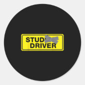 Sticker Rond Mens Funny New Driver  (Devant)