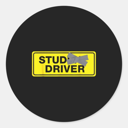 Sticker Rond Mens Funny New Driver  (Devant)