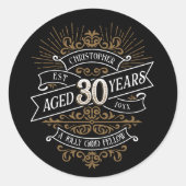 Sticker Rond Mens Funny Whiskey 30e anniversaire (Devant)