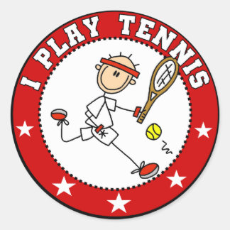 Sticker Rond Mens I Play Tennis Tshirts et cadeaux