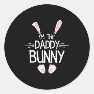 Sticker Rond Mens Im Le Papa Bunny Shirt Hommes Mignonne Corres