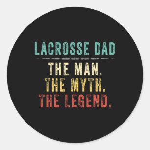 Sticker Rond Mens Lacrosse Papa Fête des pères Cadeau Lacrosse