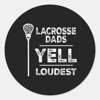 Sticker Rond Mens Lacrosse Papa Fête des pères Sports Cadeau Te